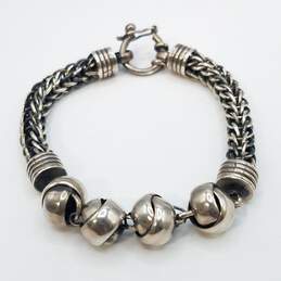Sterling Silver Unique Link Knotted ORB Toggle 8in Bracelet 26.7g
