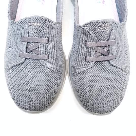 Skechers Air-Cooled Memory Foam Gray Knit Slip On Sneakers Women's Size 7.5 image number 6