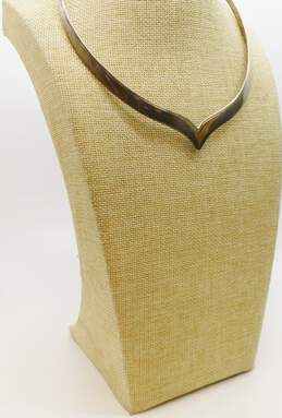 Taxco Mexico 925 Modernist Pointed Collar Necklace & Green Jasper Teardrop Ring alternative image