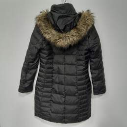 Michael Kors Black Full Zip Long Puffer Hooded Jacket Size S alternative image