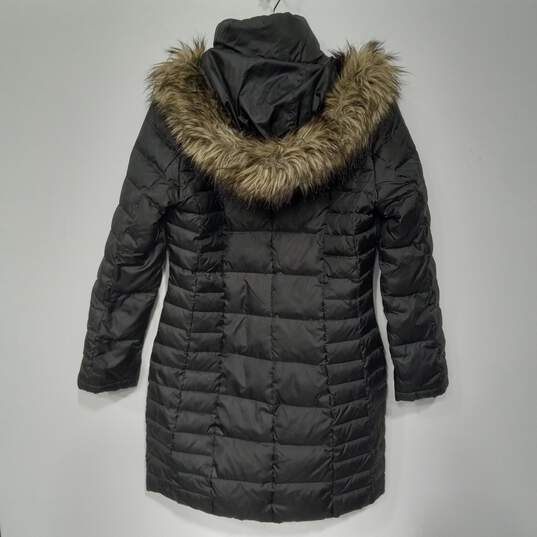 Michael Kors Black Full Zip Long Puffer Hooded Jacket Size S image number 2