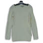 Womens Beige Knitted Long Sleeve V-Neck Side Slit Pullover Sweater Size L image number 1