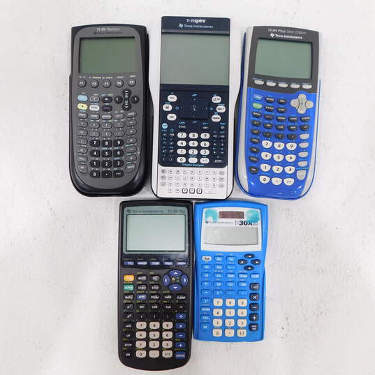 Lot of 5 Texas Instruments Graphing Calculator LotTI-Nspire TI-84 Plus SIlver TI-89 Titanium image number 1