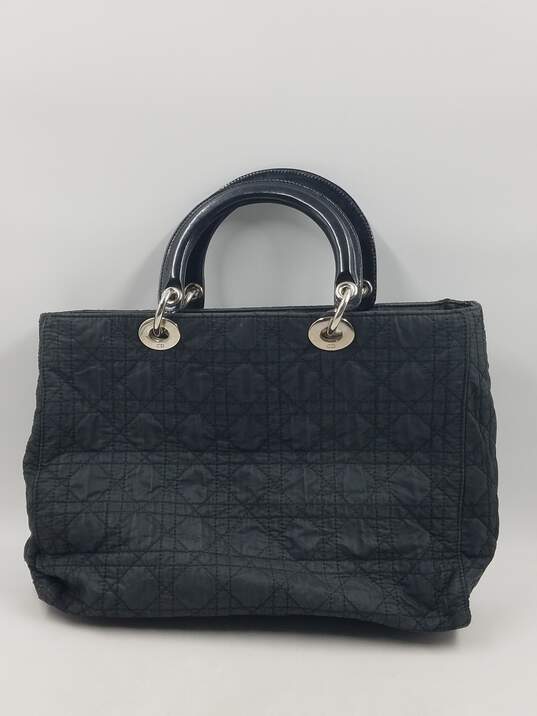 Authentic DIOR Cannage Black Nylon Tote Bag image number 2