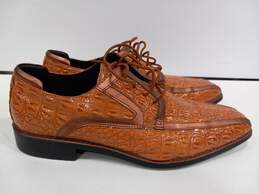Hugo Vitelli Men's Brown Leather Dress Shoes Size 10.5M alternative image