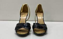 Kate Spade Patent Leather Color Block Ankle Strap Sandal Pump Heels Shoes 8 B alternative image