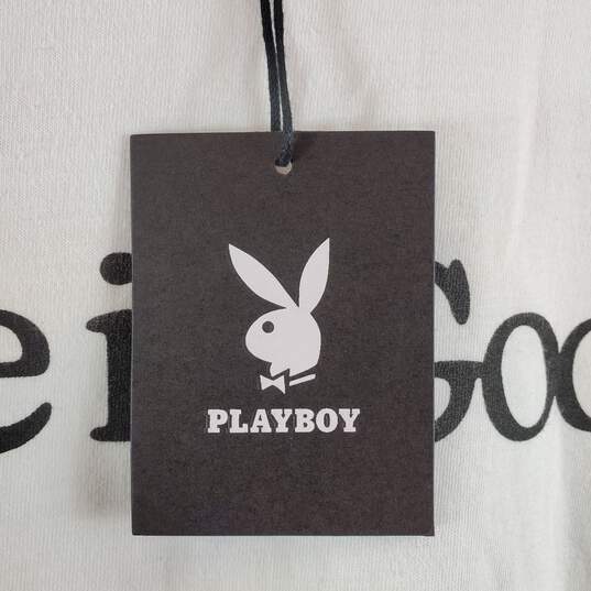 Play Boy Men White Graphic Tee 2XL NWT image number 3