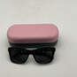 Womens 0S30 Polarized Lens Black Full Rim Cat Eye Sunglasses With Case image number 1
