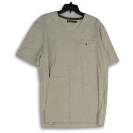 Mens Gray Heather V-Neck Short Sleeve Pullover T-Shirt Size X-Large
