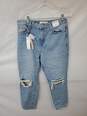 Wm TOPSHOP High-Rise Mom Distressed Blue Jeans Sz W30 x L28 Petite W/Tags image number 1