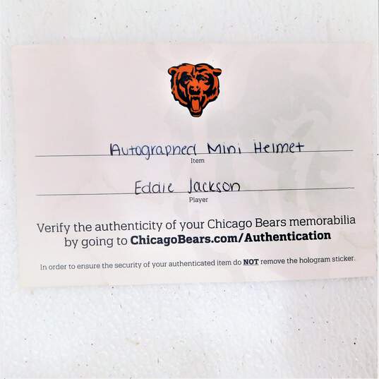 Eddie Jackson Signed Chicago Bears NFL Riddell Mini Helmet w/ COA image number 6