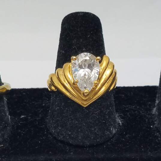 Silpada Gold Over Sterling Cubic Zirconia Ring Bundle 2pcs 12.7g image number 3