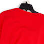 Womens Red Boat Neck Short Sleeve Stretch Pullover Blouse Top Size X-Large image number 4