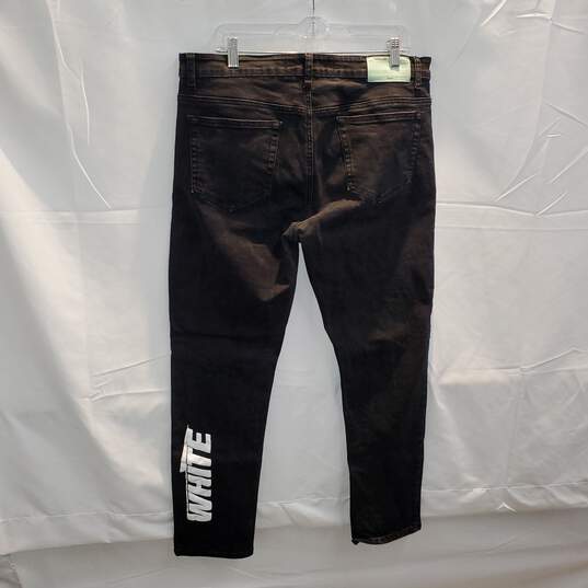 Off-White Cotton Black Jeans Size 38 image number 2
