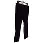 Womens Black Solid Flat Front Pull On Tapered Pants Size 14 image number 2