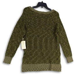 NWT Womens Green Knitted Long Sleeve Round Neck Pullover Sweater Size S/M alternative image