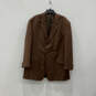 Mens Brown Long Sleeve Single-Breasted Two-Piece Pant Suit Set Size 50R image number 2