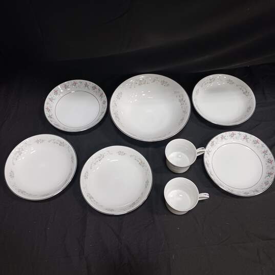 8pc. Carlion Fine China Corsage Cup, Plate, & Bowl Set image number 2