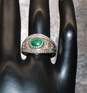 Coleman Sterling Silver 12K Black Hills Gold Accent Green Accent Ring Size 6.75 - 5.9g image number 1