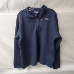 Patagonia Navy Blue 1/4 Zip Fleece Sweatshirt Size M
