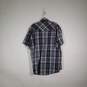 Mens Plaid Short Sleeve Chest Pockets X-Long Tails Snap Front Shirt Size Large image number 2
