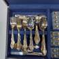 International China Set of Gold Tone Silverware in Chest image number 3
