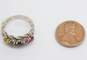 Vintage 10k White Gold Ruby Amethyst & Spinel Mothers Ring 3.6g image number 4
