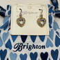 Designer Brighton Two-Tone Crystal Cut Stone Heart Shape Drop Earrings image number 1