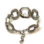 Designer Brighton Silver-Tone Lobster Clasp Engraved Link Chain Bracelet image number 2