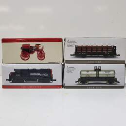 Model Toy Trains Locomotive Log Tank Car Horse Drawn Pumper Lot