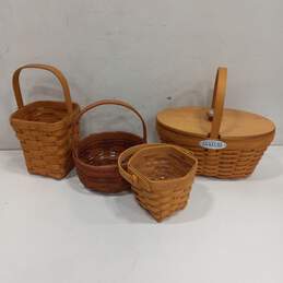 4 Vintage Longaberger Handwoven Baskets