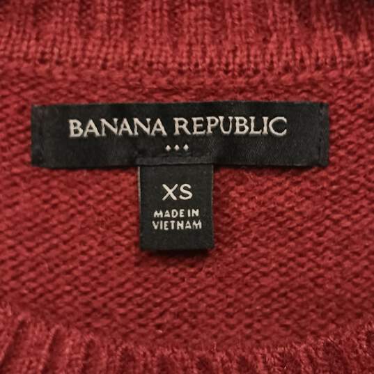 Banana Republic Women's Red LS Knit Sweater Size XS image number 3