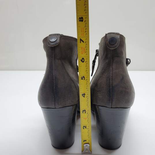 Rag & Bone Distressed Grey Margot Ankle Boots Heels Zip Women's Size 39 image number 4