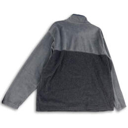 Womens Gray Mock Neck 1/4 Snap Long Casual Sleeve Fleece Jacket Size 2XL alternative image