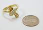 18K Yellow Gold 0.56 CTTW Round Diamond Ribbon Ring 6.5g image number 4