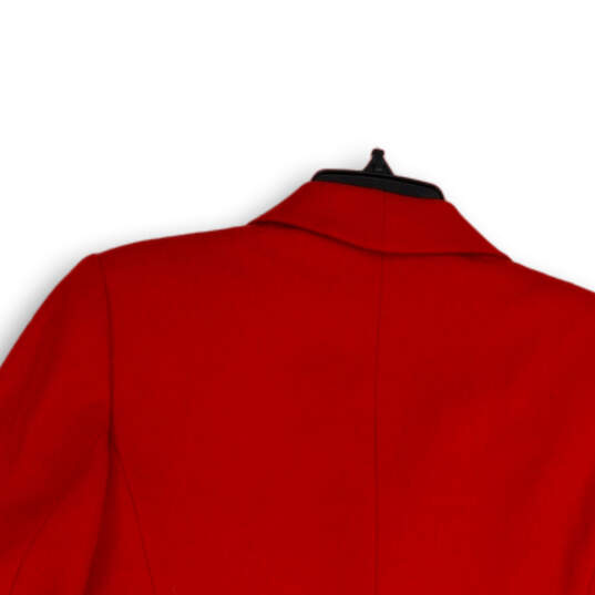 Womens Red Collar Long Sleeve Regular Fit Formal Open Front Blazer Size 6 image number 4