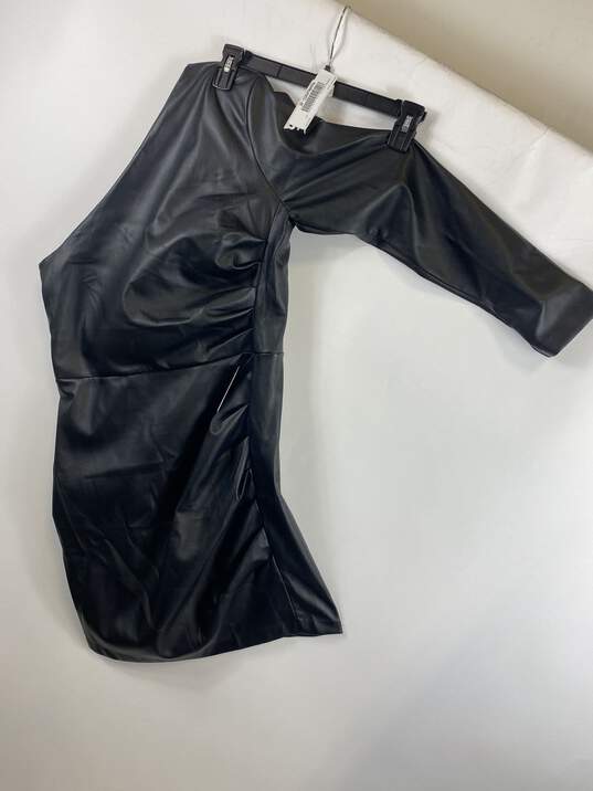 Express Women Black Faux Leather Dress L NWT image number 6