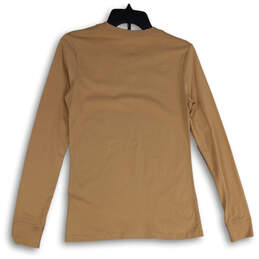 NWT Womens Tan Crew Neck Long Sleeve Activewear Pullover T-Shirt Size XS alternative image