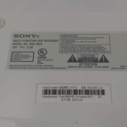 Sony VRD-MC5 Multi-Function DVD Recorder IOB image number 7