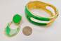 Vintage Trifari Heart Station Necklace w/ Monet Green Enamel Jewelry Set 88.7g image number 4