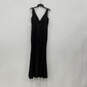 NWT Womens Black Squine Sleeveless Wide Strap V-Neck Long Maxi Dress Size 4 image number 2