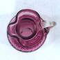 VNTG Art Glass Home Decor Bohemian Czech Ruby Cruet Cranberry Glass Etched Vase image number 19