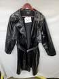 Wm Nina Parker Black Beauty Faux-Leather Polyester Trench Coat Sz 2X image number 1
