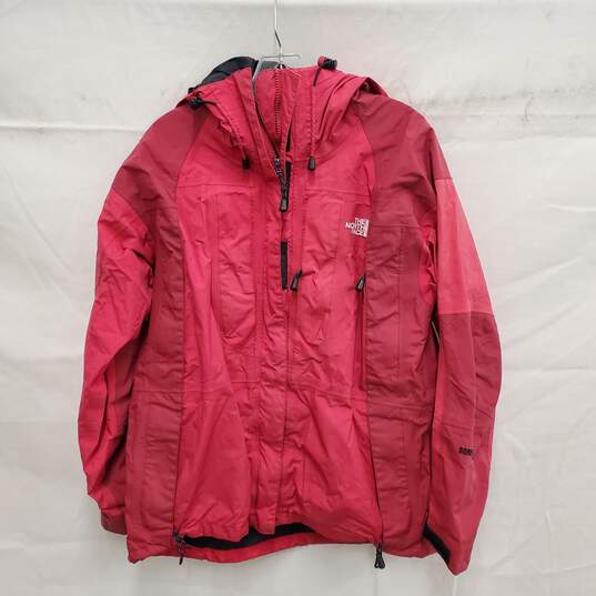 VTG 90's The North Face WM's Summit Series Gore-Tex Hooded Red Jacket Size MM image number 1