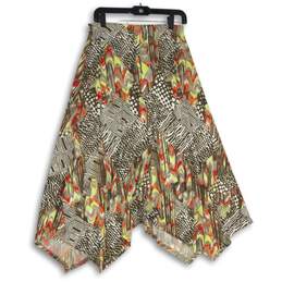 Chico's Womens Brown Elastic Waist Asymmetrical Pull-On Flare Skirt Size 0 alternative image
