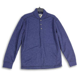 Mens Blue Long Sleeve Sherpa Lined Thermal Snap Henley T Shirt Size Medium