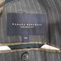 Men's Dark Gray Striped Wool Blend Suit Jacket Size 40L image number 4