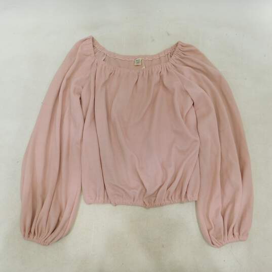 Vintage PSI Union Made Cropped Light Pink Shirt Size Women's 12 image number 1