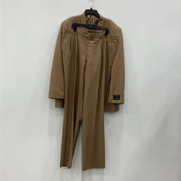 NWT Mens Brown Notch Lapel Blazer And Pant Two-Piece Suit Set Size 52L/46L