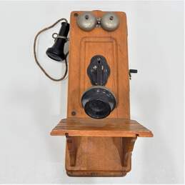 Antique Kellogg Oak Wood Hand Crank Wall Telephone Patd. 1905 w/ Internals
